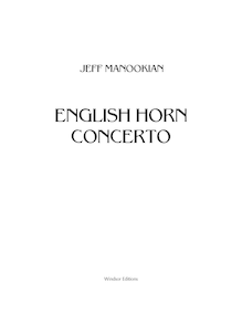 Partition Solo anglais cor , partie, Concerto pour anglais cor et Chamber orchestre