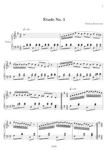 Partition Complete typeset score, Étude No. 3, Rozouvan, Valerij Stanislavovich