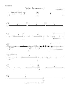 Partition basse tambour, Dorian Processional pour Brass chœur, Moore, Robert