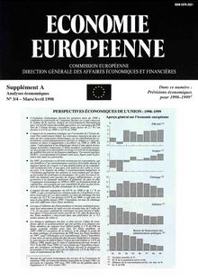 ÉCONOMIE EUROPÉENNE. Supplément A Analyses économiques N° 3/4 - Mars/Avril 1998