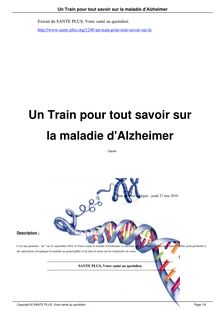 Un Train pour tout savoir sur la maladie d Alzheimer