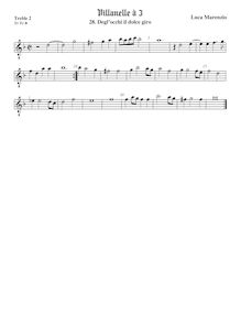 Partition Treble2 viole de gambe, octave aigu clef, Villanelle pour 3 violes de gambe