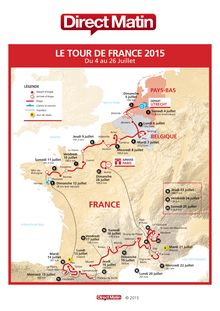La carte du Tour de France 2015