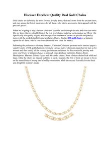 Discover Excellent Quality Real Gold Chains