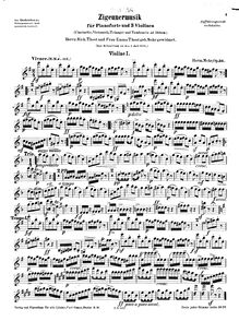 Partition violon 1 , partie, Zigeunermusik, Mohr, Hermann