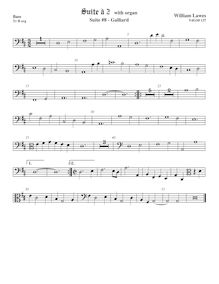 Partition viole de basse, clef en basse et en alto,  No.8 pour 2 violes de gambe et orgue