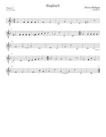 Partition ténor viole de gambe 3, octave aigu clef, pavanes et Galliards pour 5 violes de gambe par Peter Philips