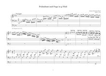 Partition complète, Prelude et Fugue en G minor, BWV 535a, G minor