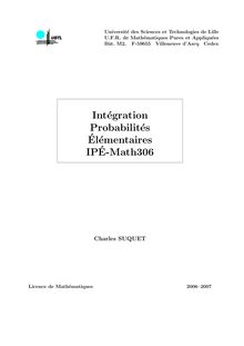 Intégration Probabilités Élémentaires IPÉ-Math306