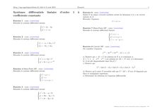 Sujet : Analyse, Equations différentielles linéaires, Systèmes différentiels linéaire d ordre 1 à coefficients constants