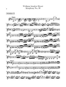Partition violons I, Symphony No.38, Prague Symphony, D major, Mozart, Wolfgang Amadeus par Wolfgang Amadeus Mozart