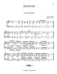 Partition , pour Crocke, 10 pièces pour pour Virginals ou orgue from pour anglais Renaissance