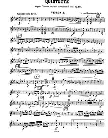 Partition violon 2, corde quintette No.1, Op.4 (after pour Octet Op.103)