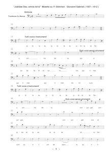 Partition Trombone 5, Nonus (C4 clef), Jubilate Deo omnis terra