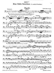 Partition basson, Eine fidele Ouverture, Op.61, Eine fidele Ouverture, für Flöte, Clarinette, Horn und Fagott