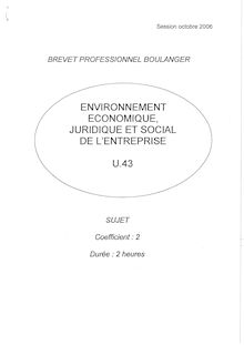 Environnement économique, juridique et social de l entreprise 2006 BP - Boulanger