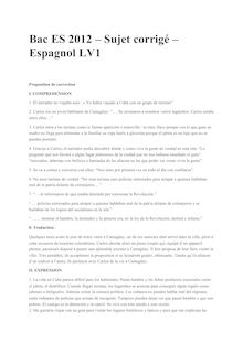 Bac 2012 S ES Espagnol LV1 Corrige