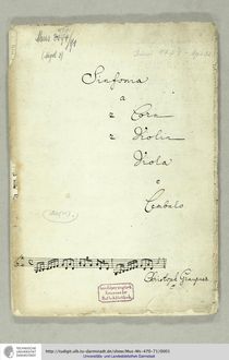 Partition complète et parties, Sinfonia en G major, GWV 589