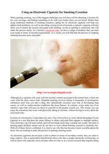 Using an Electronic Cigarette for Smoking Cessation