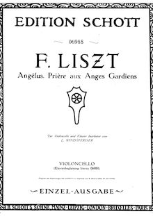 Partition de piano et partition de violoncelle, Années de Pèlerinage III