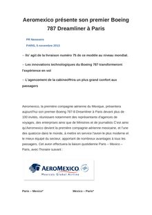 Aeromexico présente son premier Boeing 787 Dreamliner à Paris