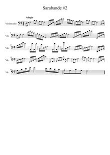 Partition Sarabande,  No.2 en G major, G major, Cohen, Roberto Cesar
