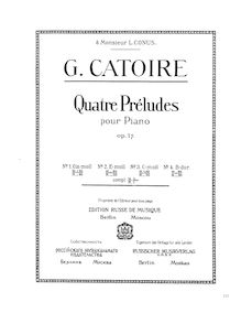 Partition complète, 4 préludes, Op.17, Catoire, Georgy