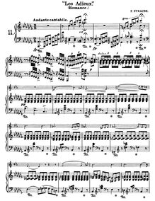 Partition de piano, Les Adieux, Strauss, Franz