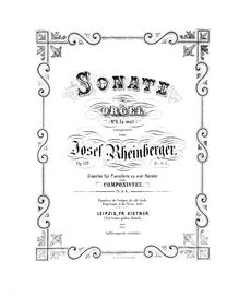 Partition complète, orgue Sonata No.6, Rheinberger, Josef Gabriel