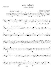 Partition Basses, Symphony No.5, Op.67, C minor, Beethoven, Ludwig van