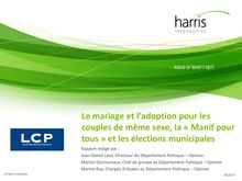 Sondage Harris Interactive : Le mariage et l’adoption pour les couples de même sexe, la «Manif pour tous» et les élections municipales 