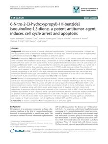 6-Nitro-2-(3-hydroxypropyl)-1H-benz[de]isoquinoline-1,3-dione, a potent antitumor agent, induces cell cycle arrest and apoptosis