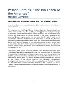Posada Carriles, The Bin Laden of the Americas - Norman Girvan