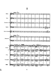 Partition , Adagio, Piano Concerto en A minor, Op.16, Grieg, Edvard