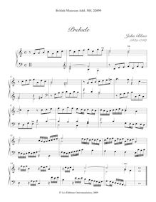 Partition complète, Prelude, C major, Blow, John