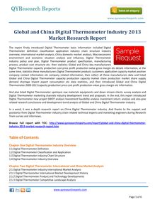 New Study Report:- Global And China Digital Thermometer Market 2013 by qyresearchreports.com