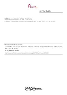 Côtes cervicales chez l homme - article ; n°1 ; vol.2, pg 501-533