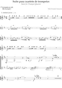 Partition trompette 1,  para cuarteto de trompetas, Trumpet Quartet