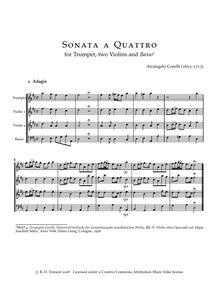 Partition complète, Sonata a Quattro, Corelli, Arcangelo
