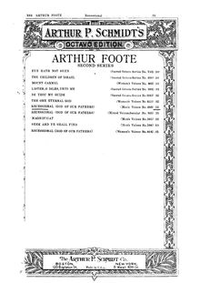 Partition complète, Recessional, God of our Fathers, Foote, Arthur