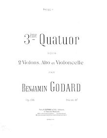 Partition violoncelle, corde quatuor No.3, A major, Godard, Benjamin