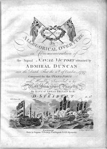 Score, Britannia, Britannia: an allegorical overture in commemoration of the signal naval victory obtained by Admiral Duncan over the Dutch fleet the 11th. of October, 1797