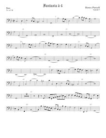 Partition viole de basse, Fantazias et en Nomines, Purcell, Henry par Henry Purcell