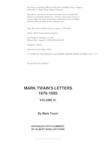 Mark Twain s Letters — Volume 3 (1876-1885)