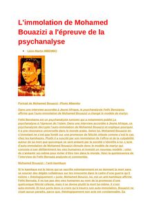 L immolation de Mohamed Bouazizi a l épreuve de la psychanalyse / Fethi Benslama