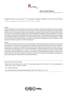 Légionnaire ou carrier ? Le personnage sculpté du Pont du Gard - article ; n°1 ; vol.32, pg 245-254