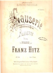 Partition complète, Causerie, Bluette, G major, Hitz, Franz
