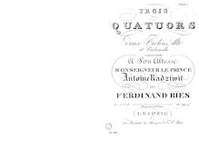Partition parties complètes, corde quatuor, F major, Ries, Ferdinand