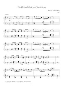 Partition Score / Partitur, Ein kurzes Stück vom Nachmittag, Peters-Rey, Gregor