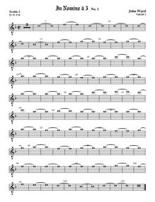 Partition viole de gambe aigue 2, octave aigu clef, 5 en Nomines a 4